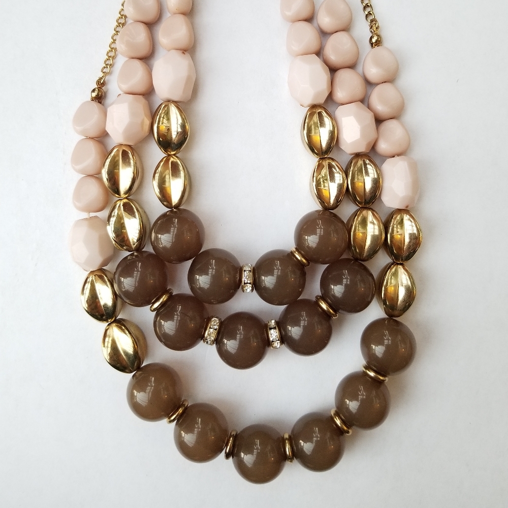 ❗New York & Company Brown and Gold Beaded Necklace❗